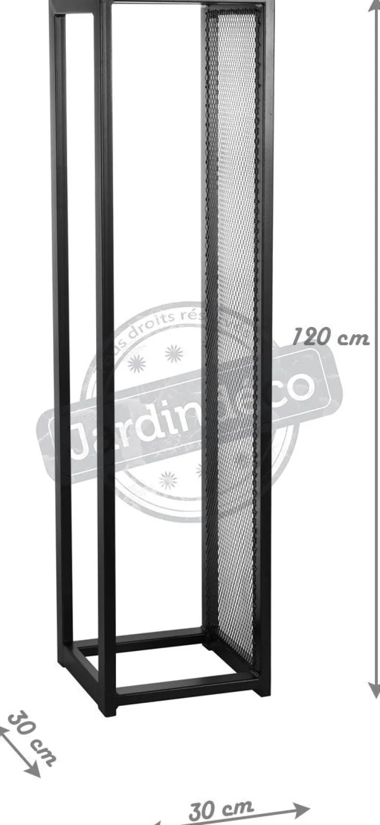 Porte-bûches design vertical en acier 120 cm
