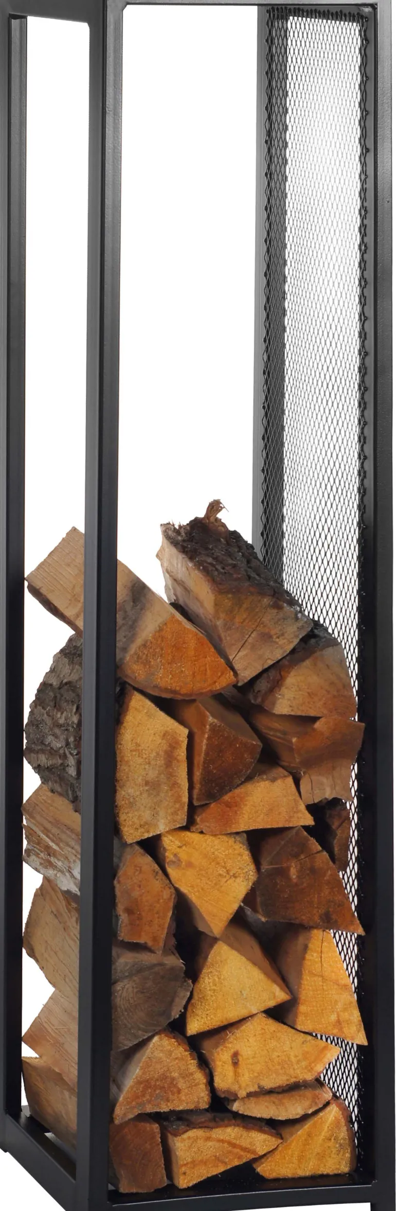 Porte-bûches design vertical en acier 120 cm