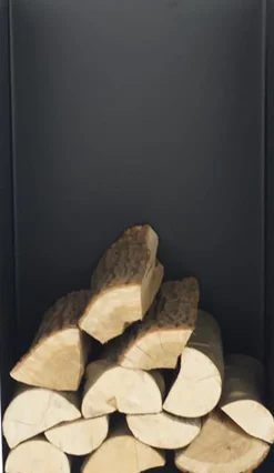 Porte-bûches en acier noir 80 cm Kielce