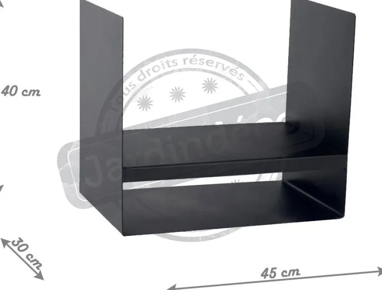 Porte-bûches en acier noir 45 cm Kielce
