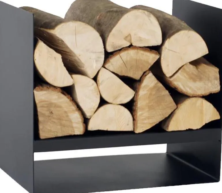 Porte-bûches en acier noir 45 cm Kielce