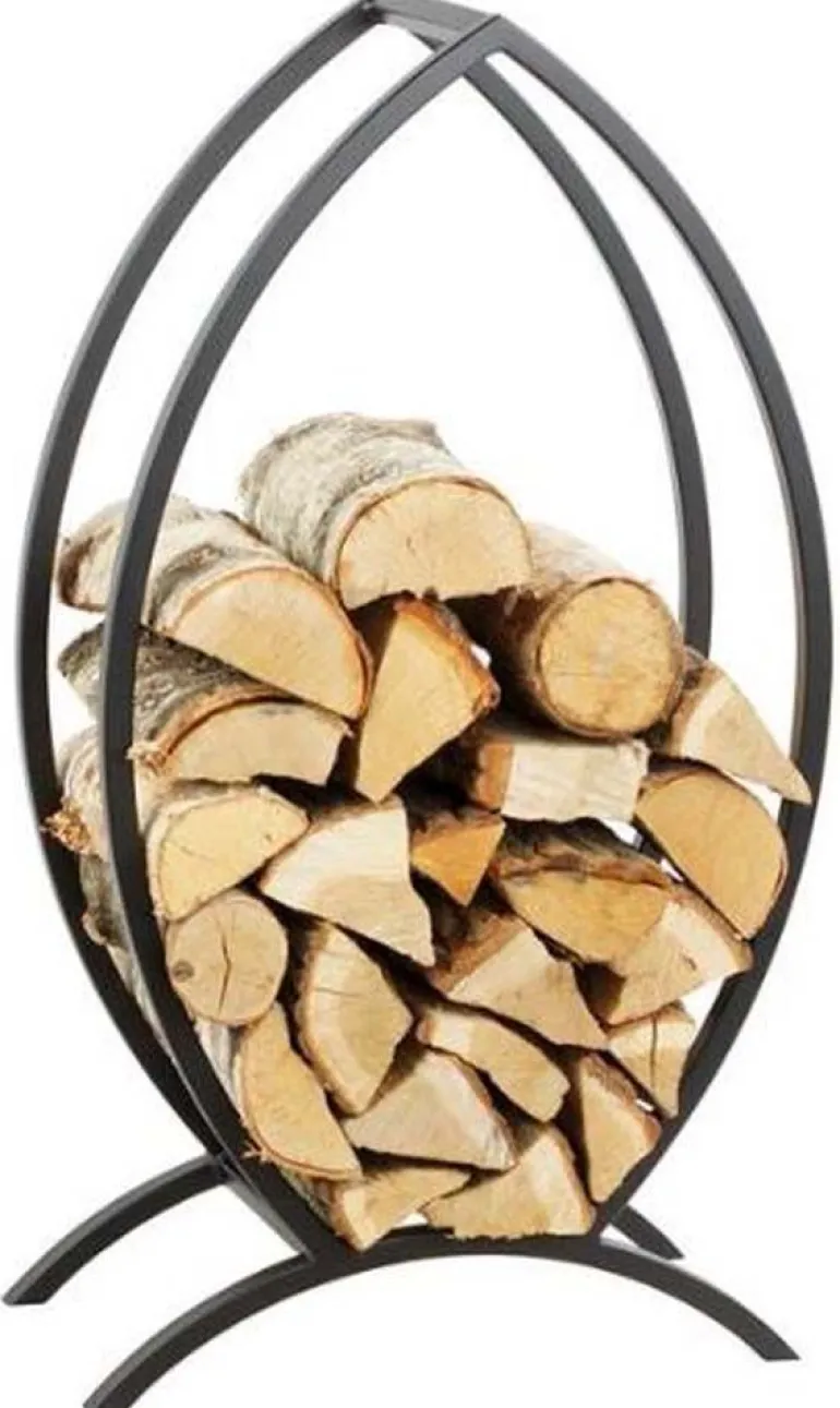 Porte-bûches poisson design en acier 90 cm