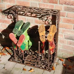 Porte bottes de jardin en fonte (4 paires)