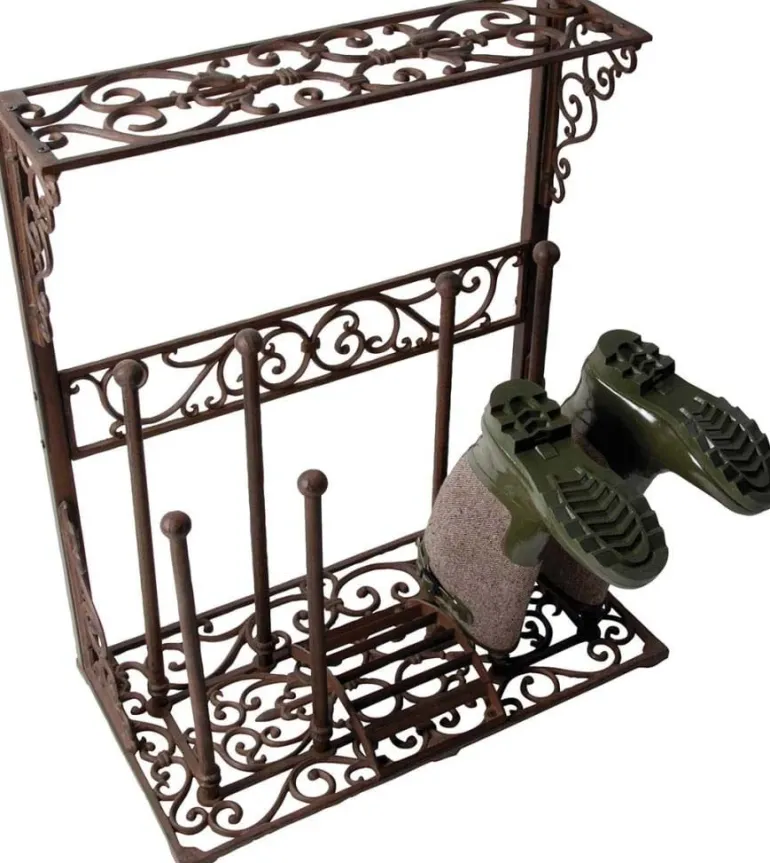Porte bottes de jardin en fonte (4 paires)
