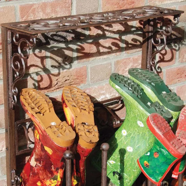 Porte bottes de jardin en fonte (4 paires)