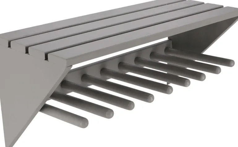 Porte bottes mural en pin (Gris)