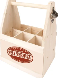 Porte-bouteilles en bois avec décapsuleur