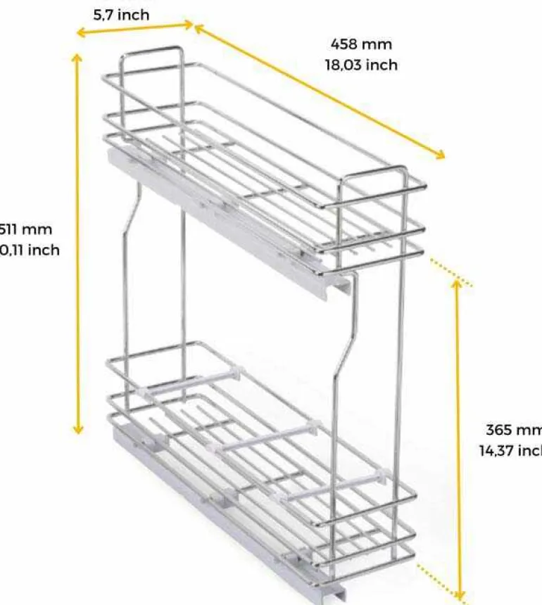 Porte-bouteilles latéral extractible avec fermeture amortie TitaneMax