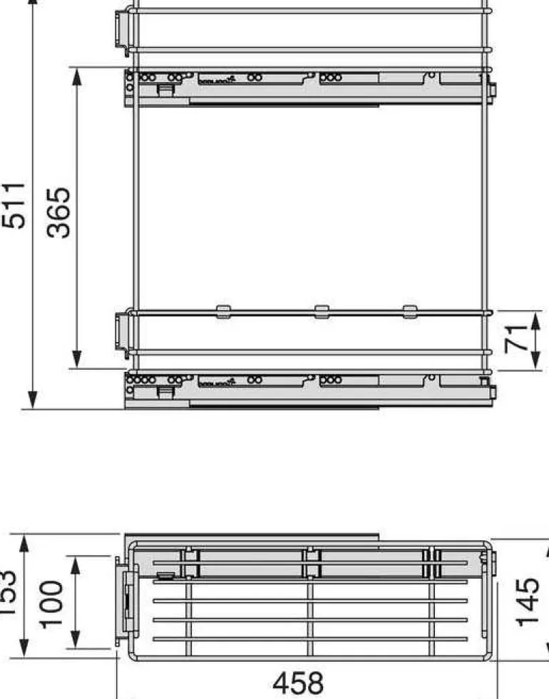 Porte-bouteilles latéral extractible avec fermeture amortie TitaneMax
