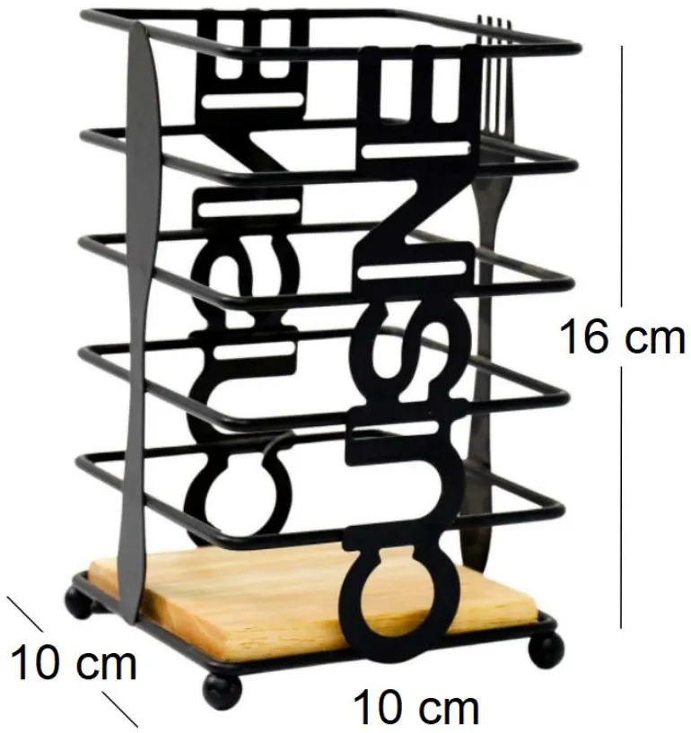 Porte-couvert en métal Cuisine 10 x 16 cm