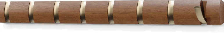 Porte manteaux Flip 8 crochets (Noyer clair et doré)