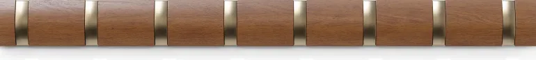 Porte manteaux Flip 8 crochets (Noyer clair et doré)