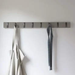 Porte manteaux Flip 8 crochets (Gris / Peuplier)