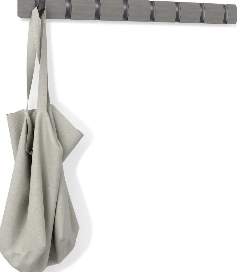 Porte manteaux Flip 8 crochets (Gris / Peuplier)
