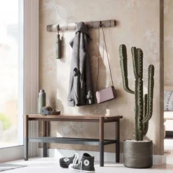 Porte manteaux Flip 8 crochets (Gris / Peuplier)