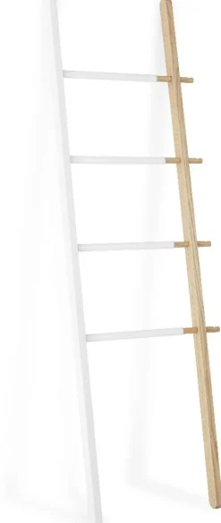 Porte serviette échelle extensible (Blanc/Naturel)