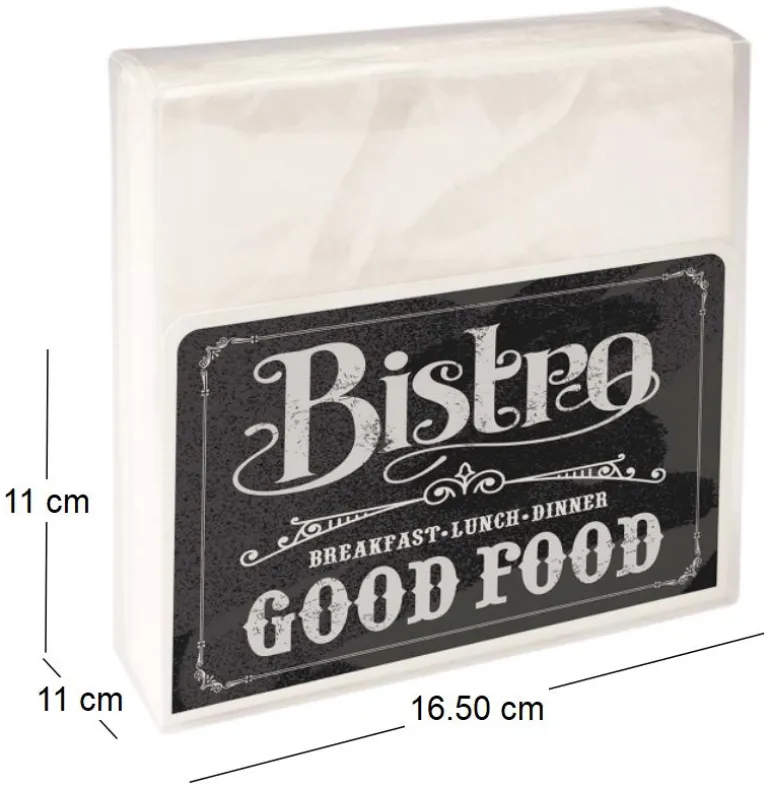 Porte-serviettes en métal avec motif imprimé (Bistrot)