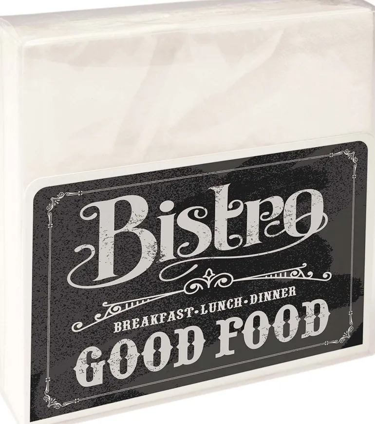 Porte-serviettes en métal avec motif imprimé (Bistrot)