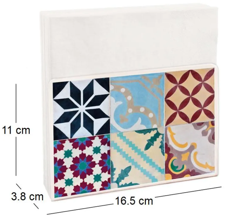 Porte-serviettes en métal avec motif imprimé (Carreaux de ciment)