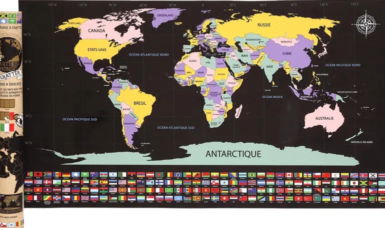 Poster à gratter Carte du monde