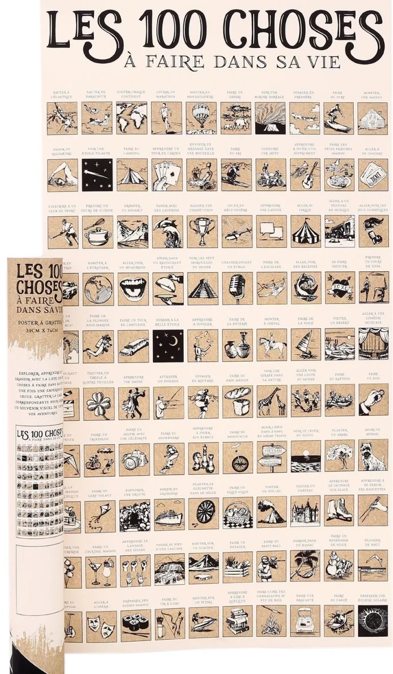 Poster à gratter (Les 100 choses à faire dans sa vie)