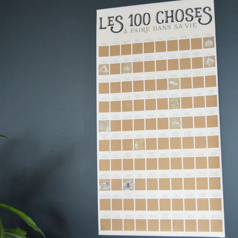 Poster à gratter (Les 100 choses à faire dans sa vie)
