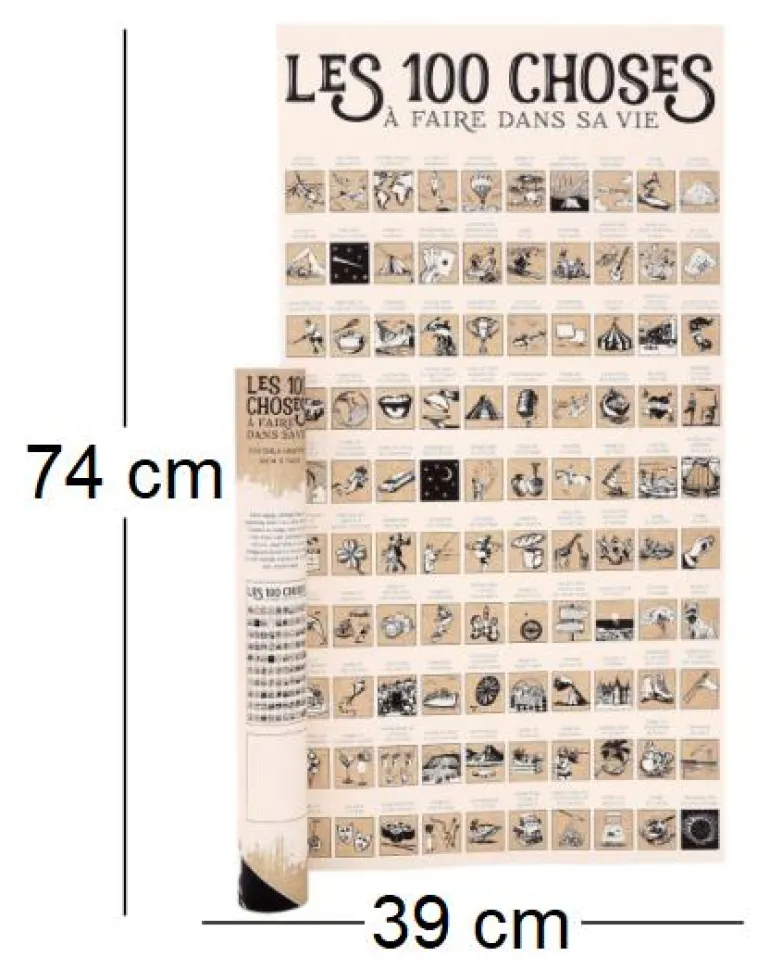 Poster à gratter (Les 100 choses à faire dans sa vie)