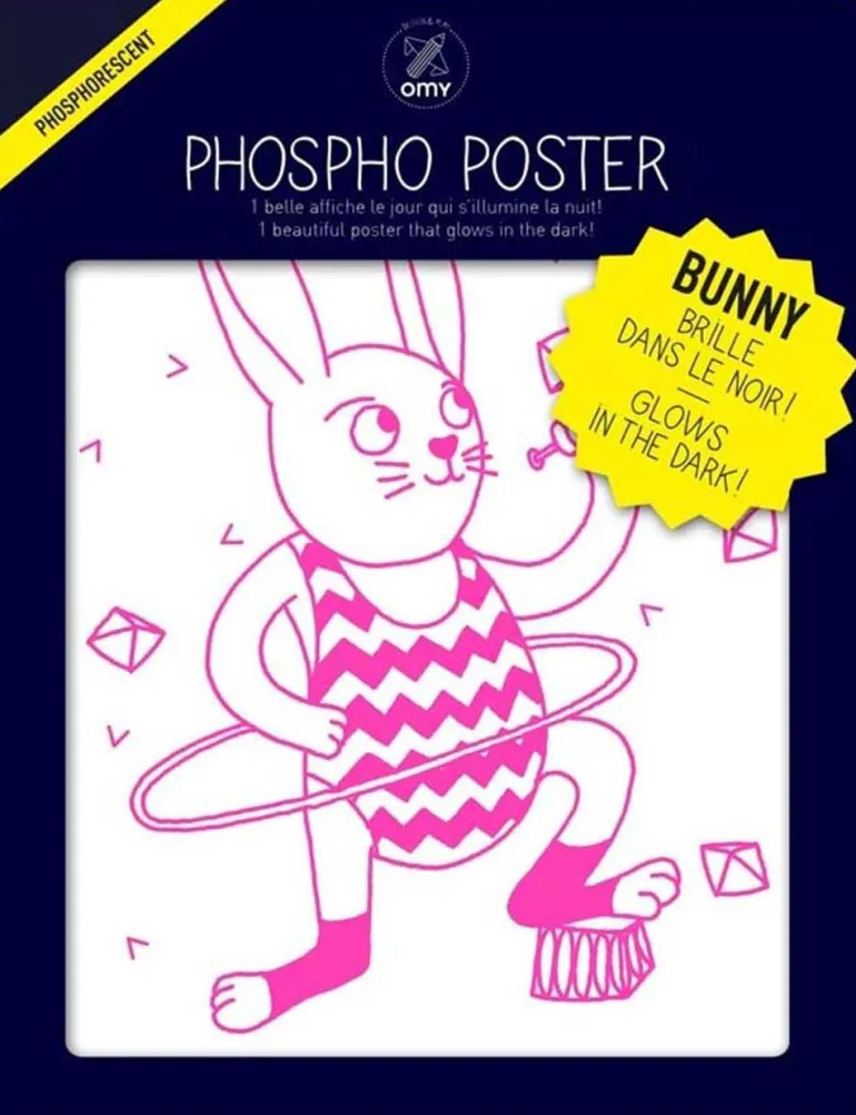 Poster phosphorescent 30 x 40 cm (Bunny)