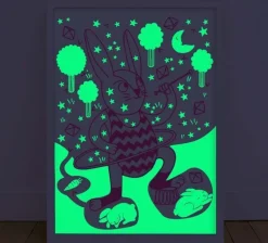 Poster phosphorescent 30 x 40 cm (Bunny)