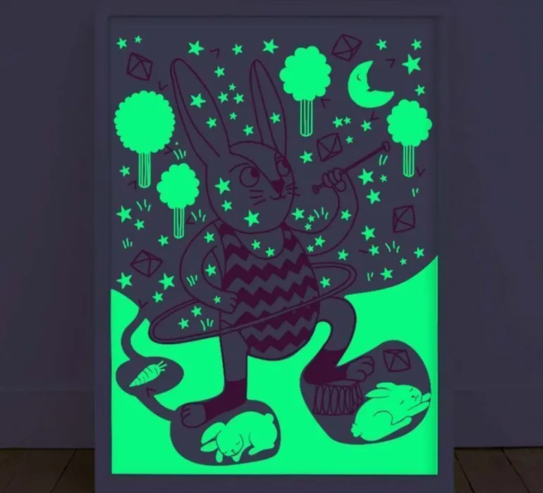 Poster phosphorescent 30 x 40 cm (Bunny)