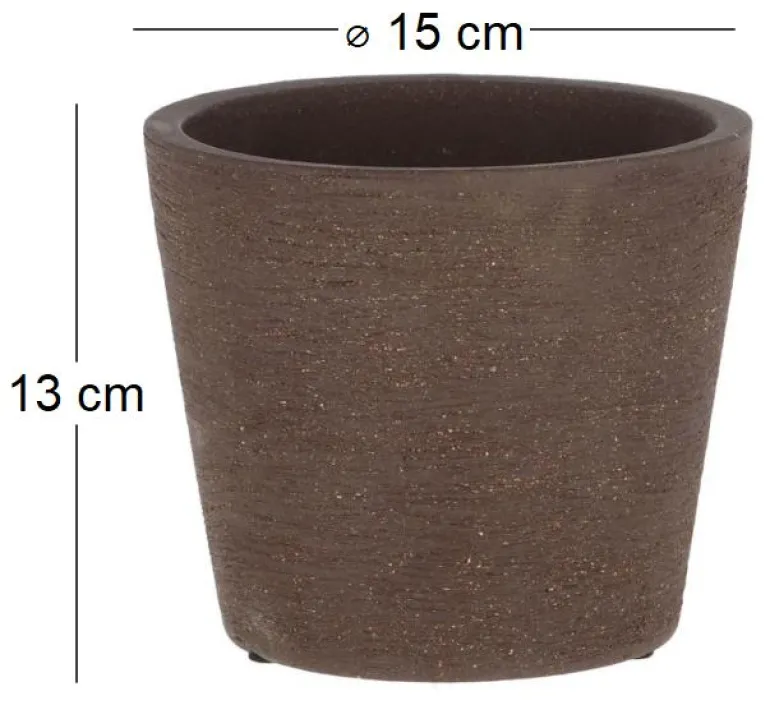 Pot de fleur en terre cuite non verni marron (15 cm)