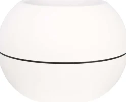 Pot en plastique boule effet granit 40 cm (Blanc)