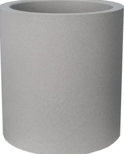 Pot en plastique rond aspect granit 40 cm (Gris clair)