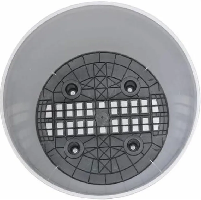 Pot en plastique rond avec réserve d'eau 35 cm Eva (Blanc)