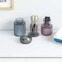 Pot en verre avec couvercle bougeoir intégré Allira (Gris fumé)