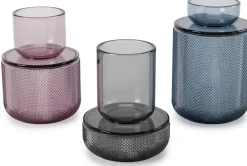 Pot en verre avec couvercle bougeoir intégré Allira (Violet)