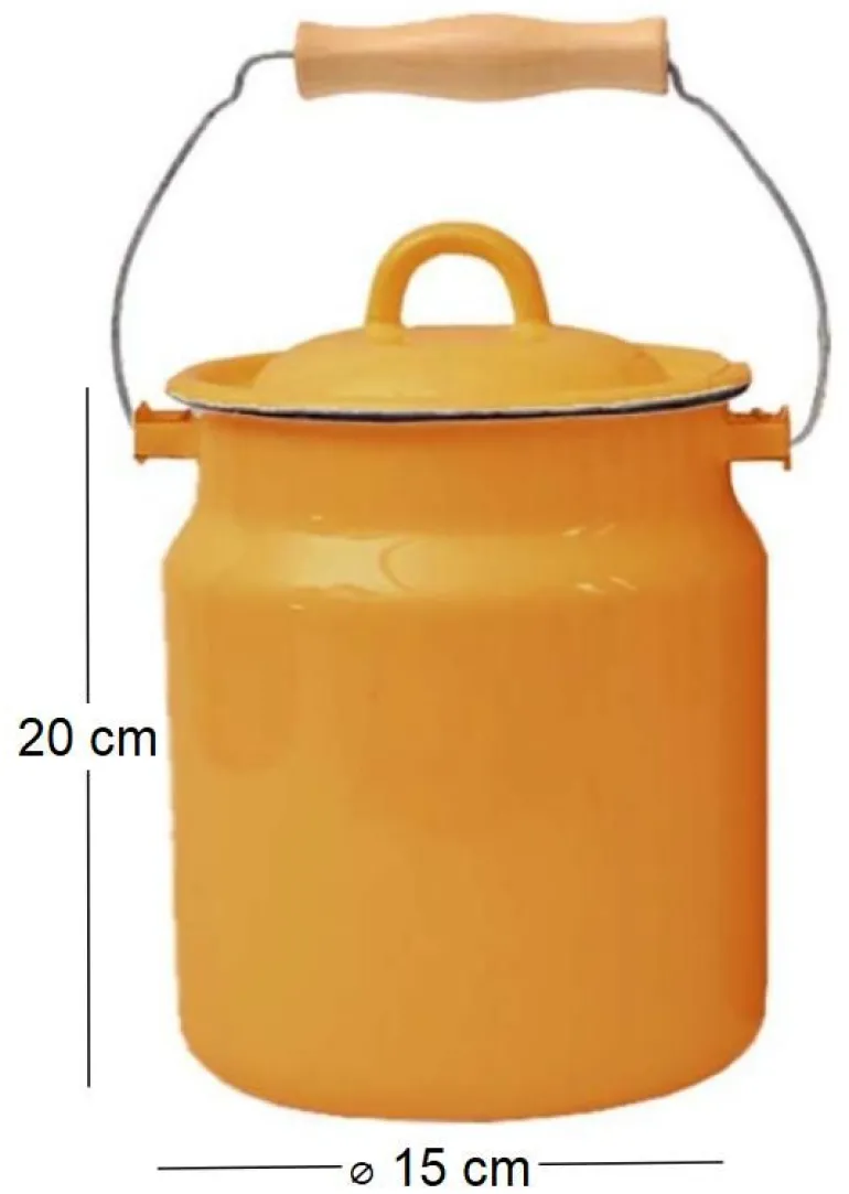 Pot à lait en émail Classic 15 x 20 cm (Jaune)