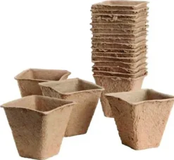 Pots de plantation bio sans tourbe (20 pots - 6cm - carrés)