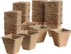 Pots de plantation bio sans tourbe (80 pots - 6 cm - carrés)