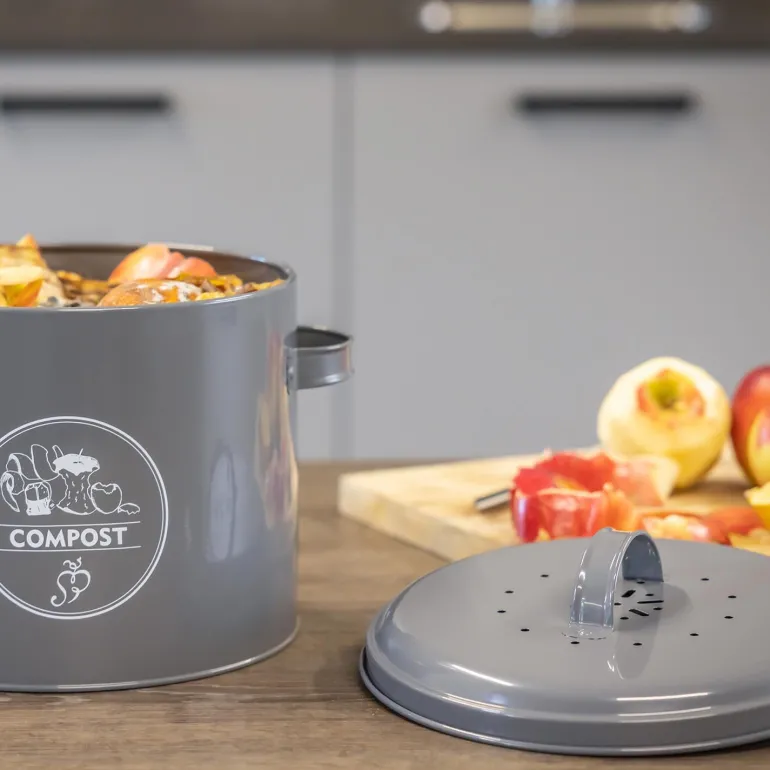 Poubelle de cuisine à compost ronde 6 litres