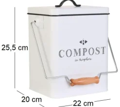 Poubelle de cuisine à compost vintage