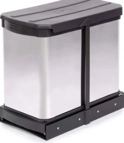 Poubelle de recyclage extraction manuelle 2 bacs 12 litres Recycle