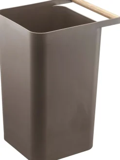 Poubelle en polypropylène et poignée en bois Como