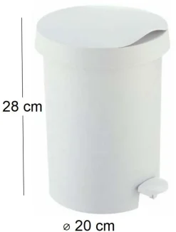Poubelle à pédale 5L Zodiac (Blanc)