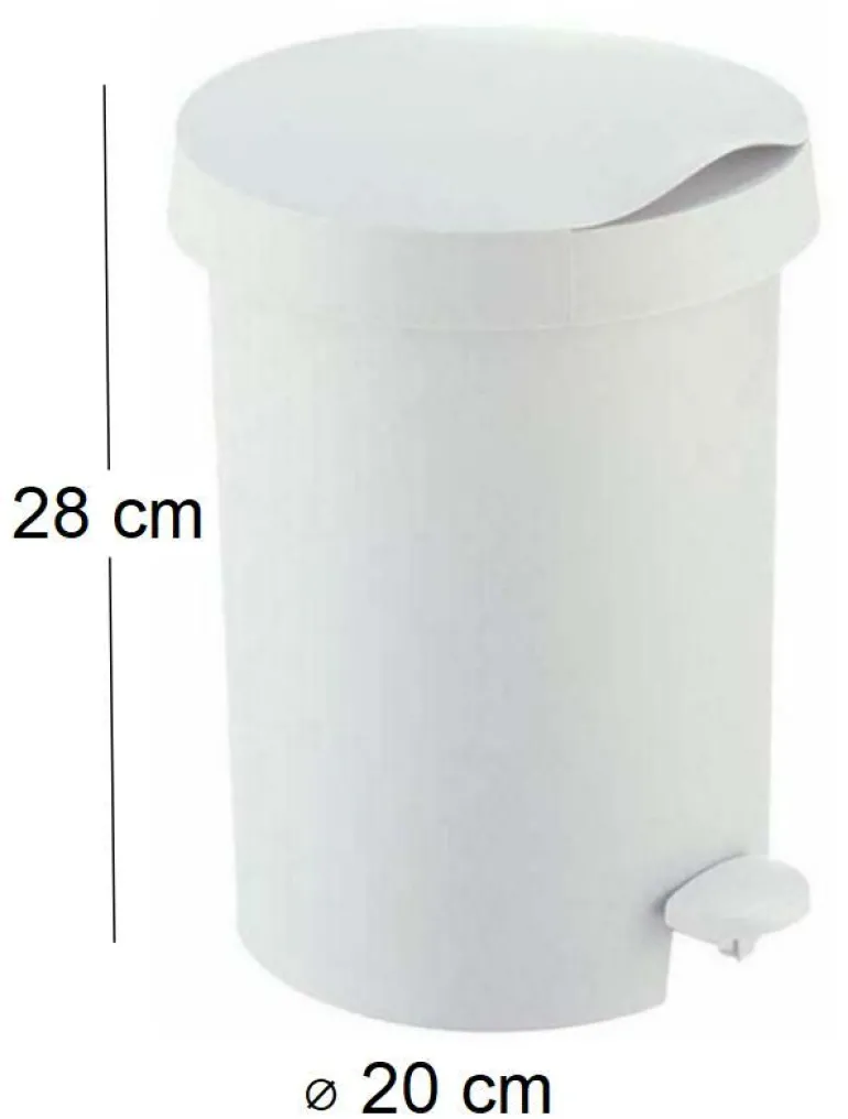 Poubelle à pédale 5L Zodiac (Blanc)