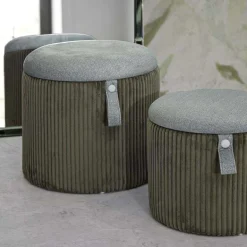 Pouf avec rangement intégré Bolzano (Set de 2) (Vert)