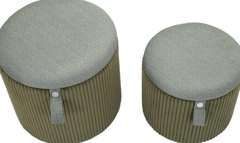Pouf avec rangement intégré Bolzano (Set de 2) (Vert)