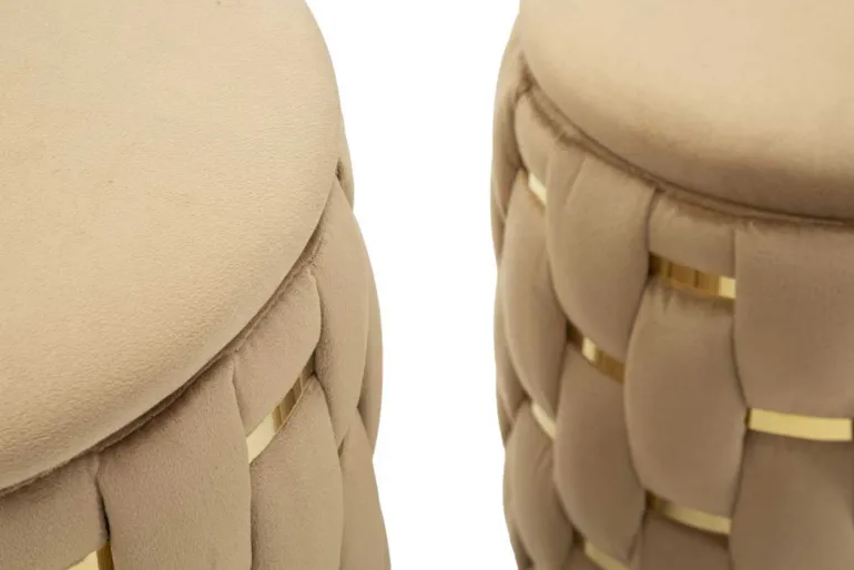 Pouf avec rangement intégré Shanty (Lot de 2) (Doré)