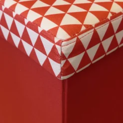 Pouf coffre carré pliable scandinave (Rouge)