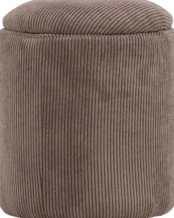 Pouf coffre en polyester Limpen (Velours marron)